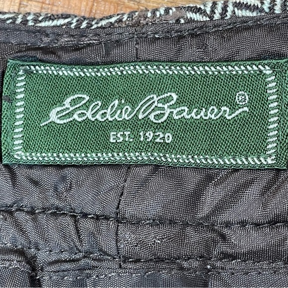 Eddie Bauer Herringbone Trousers Wool Blend Women's 6T Brown Dress Pants Slacks - Picture 10 of 15